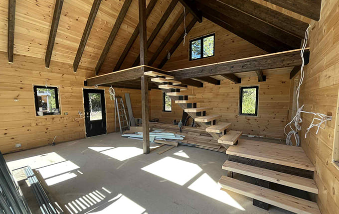 Construction de chalet Eastman - Intérieur.